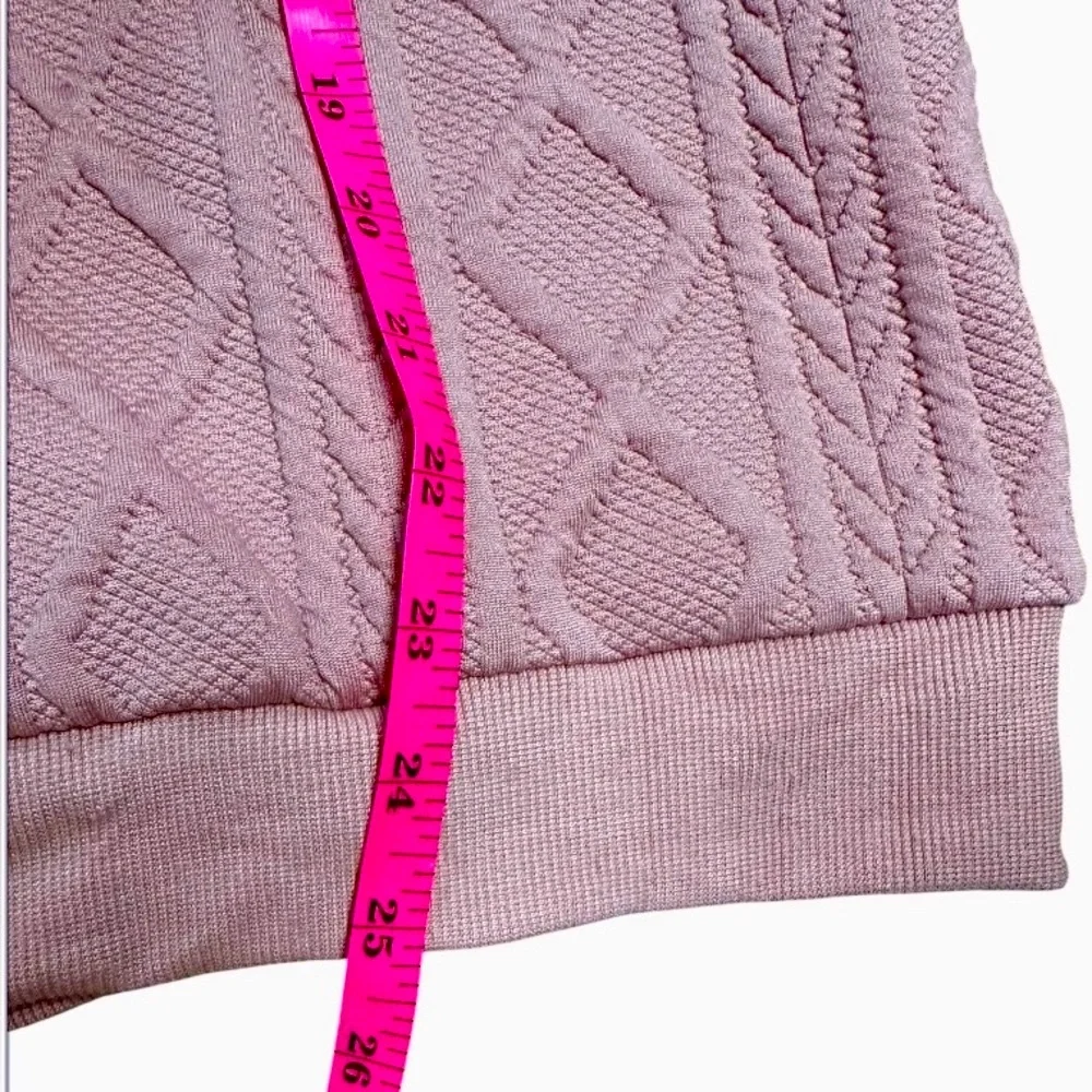 Elegant Pink Cable Knit Sweater Set - Picture 5 of 8